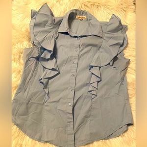 Cute Ruffle Sleeve Button Down Shirt